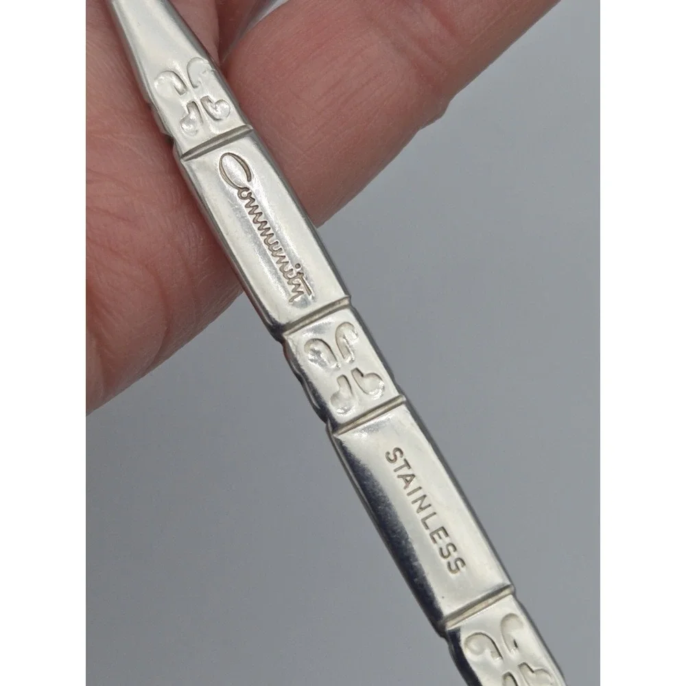 Oneida‎ Community Stainless Madrid 4 Long Iced Tea Spoons No Black Accent 7.5